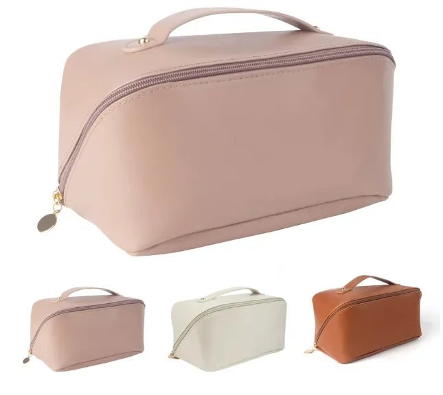 Necessaire Grande Capacidade -Couro Sintético. -Alta Qualidade