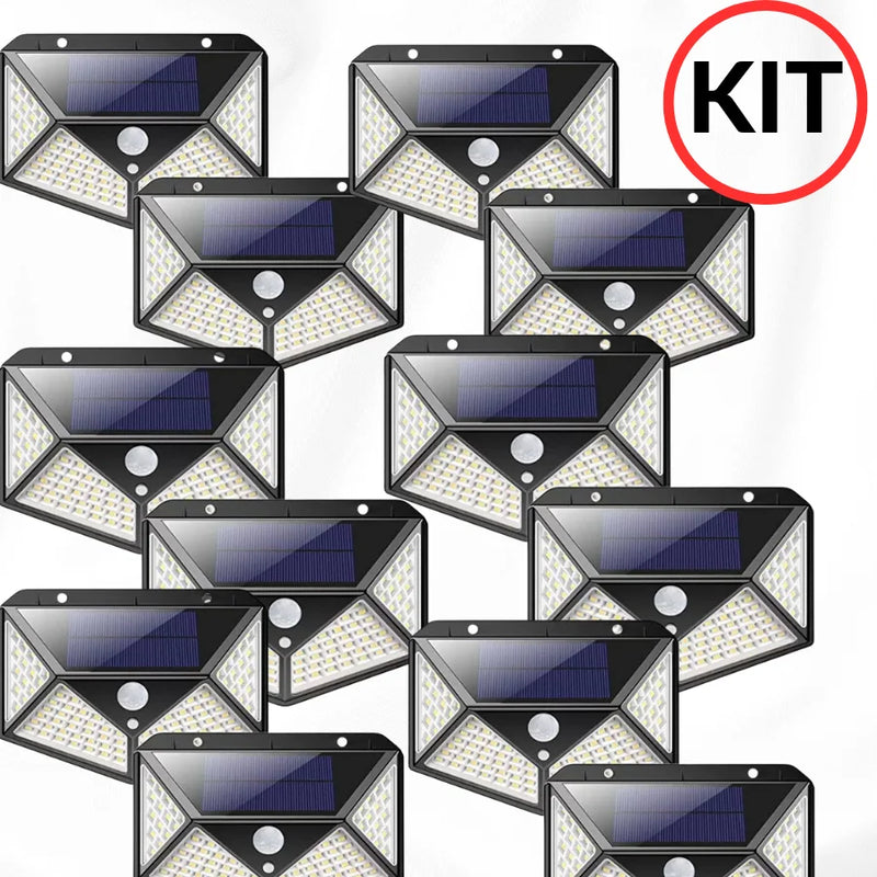 Luminária Solar com Sensor de Presença 3 Modos Prova D’Água LED Externa