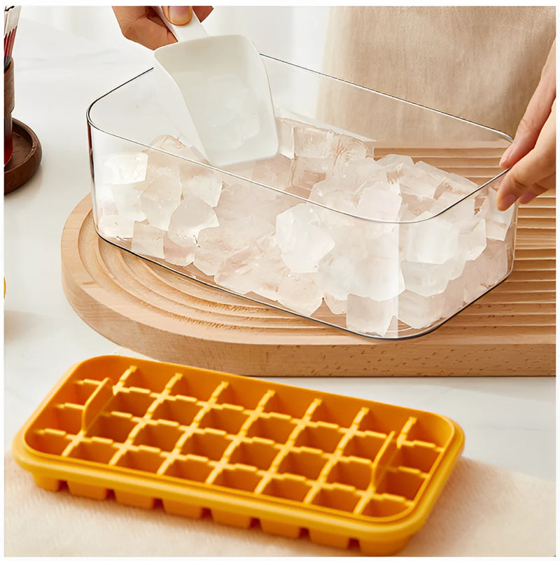 Forma Silicone com Caixa Dupla em Formato de Cubo de Gelo + Dispenser