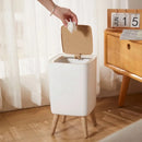 Lixeira de Mesa com Tampa de Pressão Imitando Madeira 7L/10L