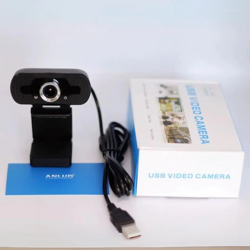 Webcam Full HD 1080p USB 2.0 Plug & Play para PC e Notebook