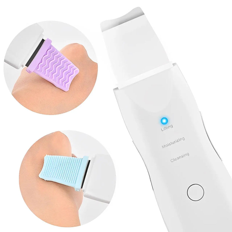 Peeling Ultrassônico Limpador Facial Anti-Rugas  Ionização -Portátil - Recarregável
