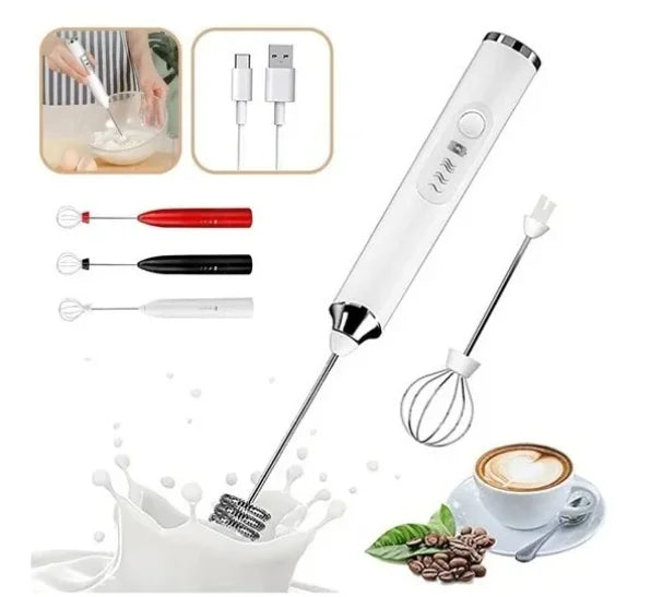 Mixer Portátil Recarregável 3 Velocidades USB em Inox