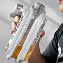 Garrafa de Silicone Dobrável 600ml com Forma de Gelo Embutida – Livre de BPA e Portátil