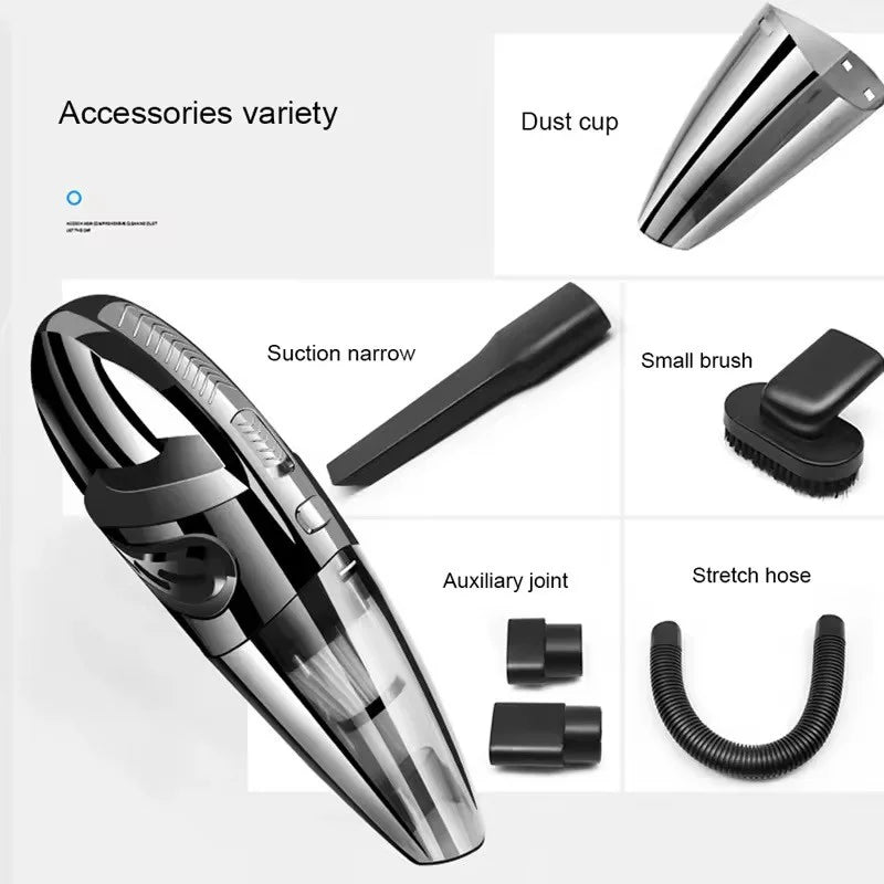 Aspirador de Pó Portátil (sem fio) 70W Bateria HEPA USB -Recarregável