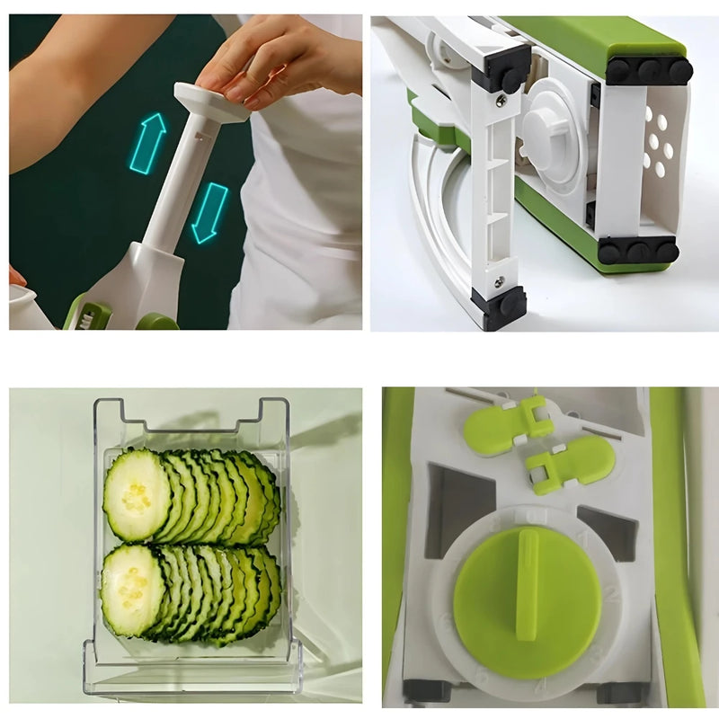 Cortador Manual Multifuncional de Aço Inoxidável -5 funções