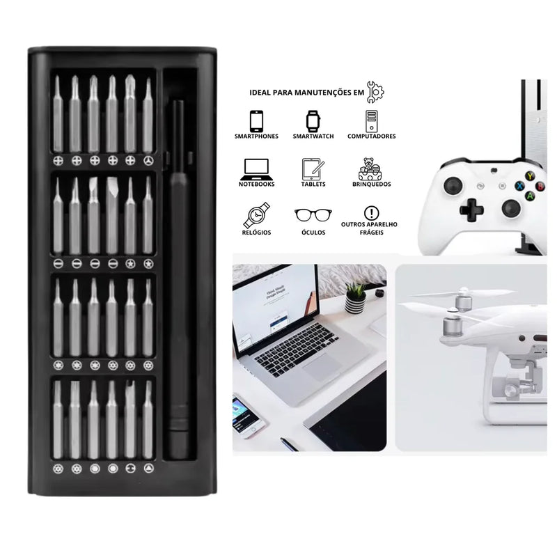 Kit Desmontagem Chave Magnética de Precisão + Caneta de Liga de Alumínio