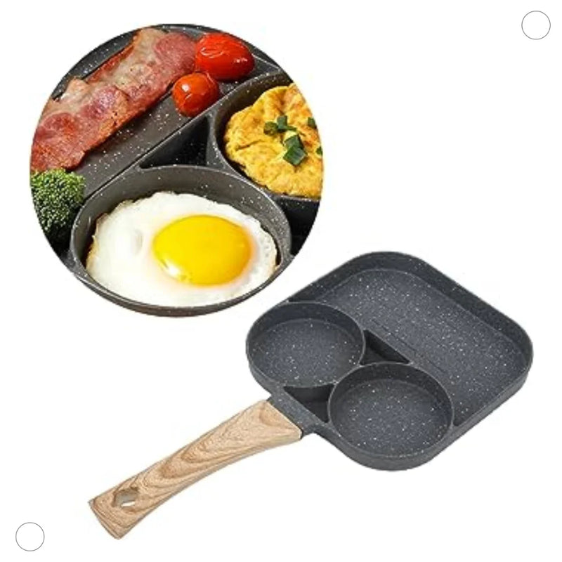Frigideira 3 Divisorias Sem Tampa Antiaderente Fogão/Indução