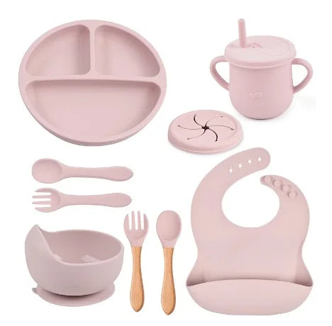 Kit Alimentação Infantil em Silicone com 8 Peças (BPA Free)