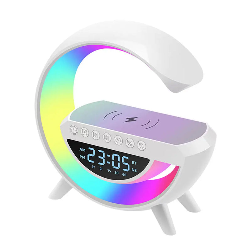 Luminária Bluetooth Inteligente Estilo Quente RGB Luz Carregador - Sem Fio Data/Hora/Mês G-speaker Smart Station