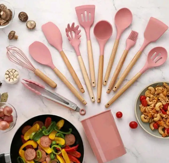 Kit Ùtensílios para Cozinha Silicone BPA -12 Peças