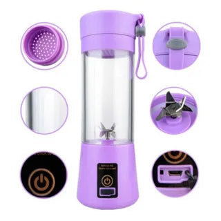 Mini Liquidificador Portátil 380 ml USB Recarregável – com Coador
