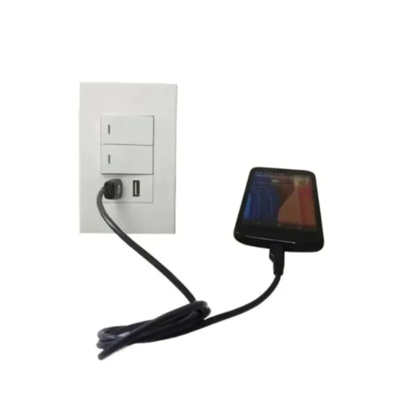 Tomada de Parede 110/250V com 2 Entradas USB e Interruptor 10A