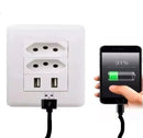 Tomada de Parede Entradas Carregador USB - Dispositivo Universal