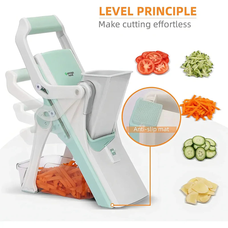 Cortador Manual Multifuncional de Aço Inoxidável -5 funções