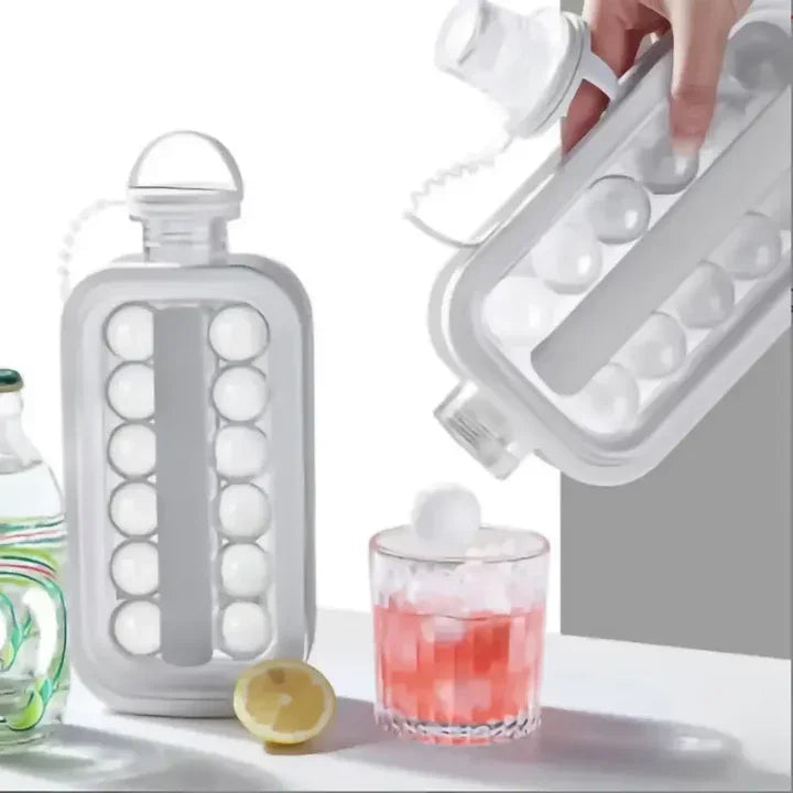 Garrafa de Silicone Dobrável 600ml com Forma de Gelo Embutida – Livre de BPA e Portátil