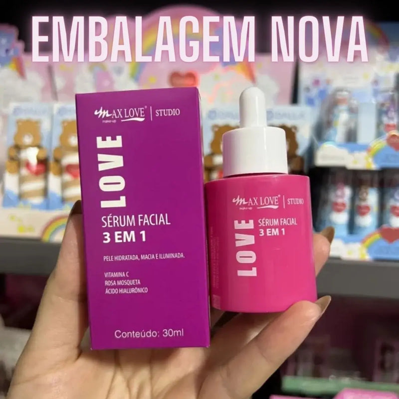 Sérum Facial com Vitamina C e Ácido Hialurônico 30ml - 3 em 1 -Max Love