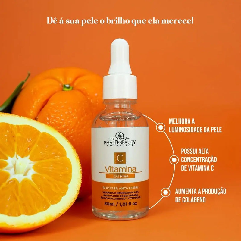SkinCare Vitamina C Sérum Mousse Máscara Água Micelar Esfoliante - Phállebeauty