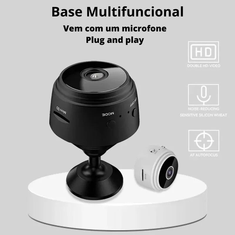 Mini Câmera de Segurança WiFi 4K A9 Visão Noturna 150° Detecção de Movimento