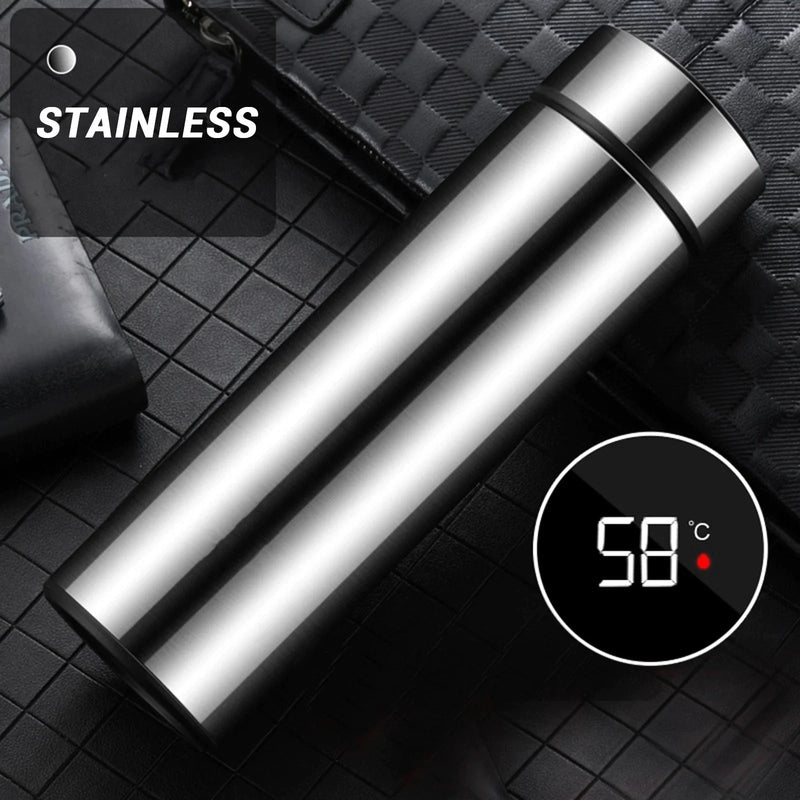 Garrafa Térmica 500ML Com Led Inox - Display Digital