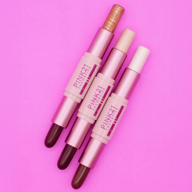 Iluminador Marmorizado Amour Pink 21 – Brilho Intenso e Textura Aveludada