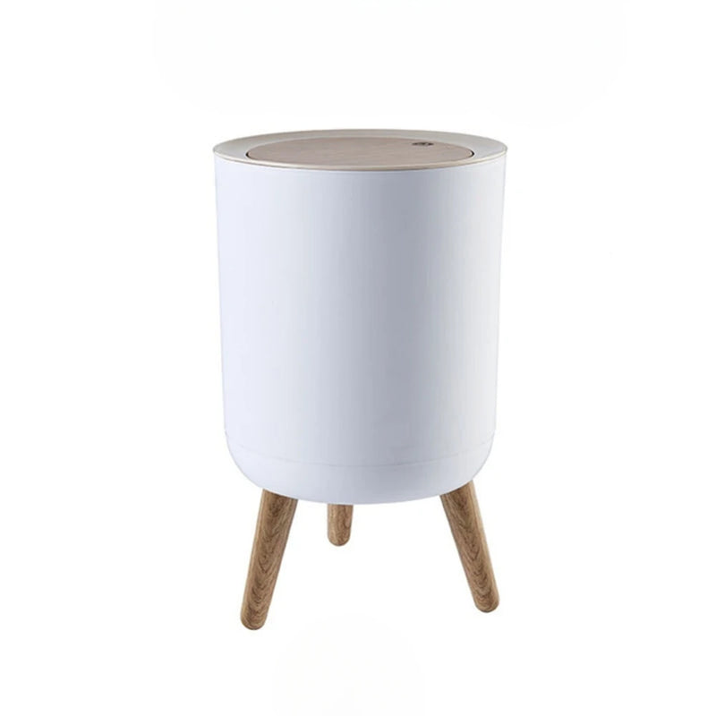 Lixeira de Mesa com Tampa de Pressão Imitando Madeira 7L/10L
