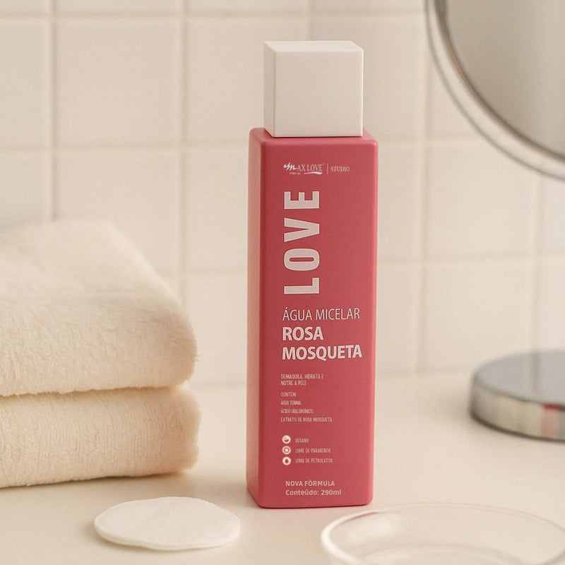 Água Micelar Limpeza Suave, Hidratação Leve e Toque Fresco - Max Love 290ml