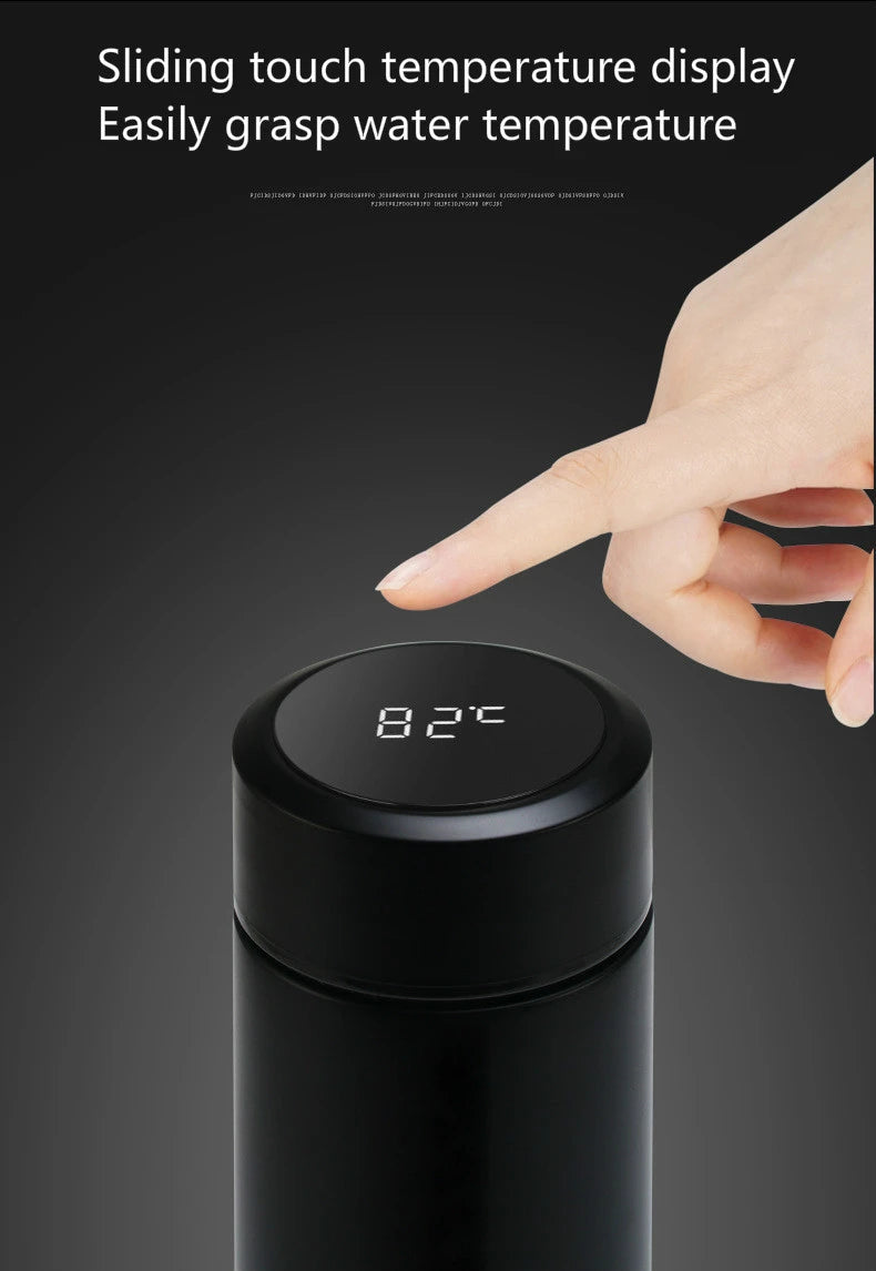 Garrafa Térmica 500ML Com Led Inox - Display Digital