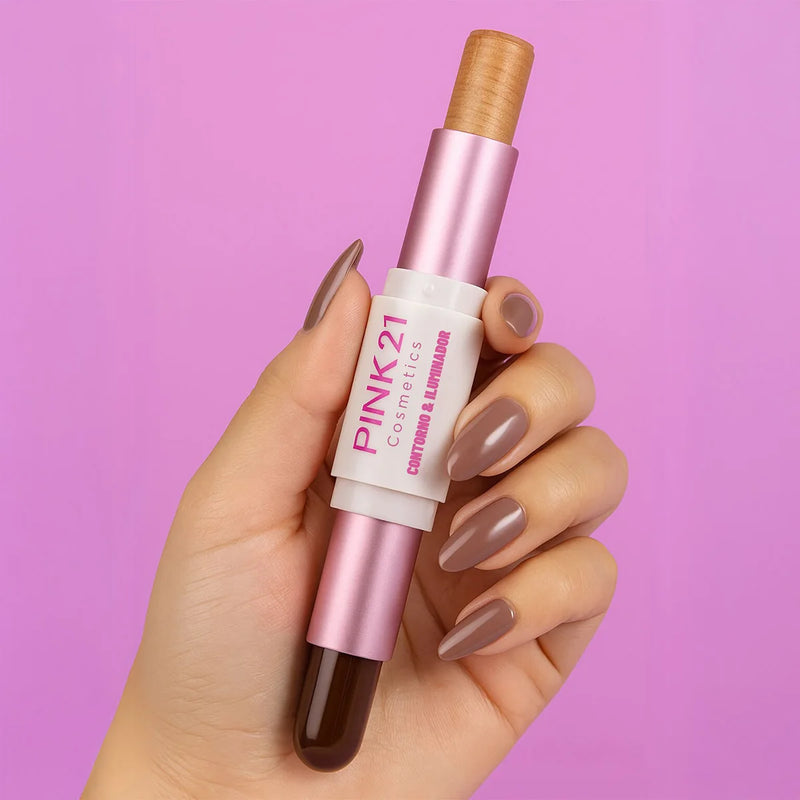 Iluminador Marmorizado Amour Pink 21 – Brilho Intenso e Textura Aveludada