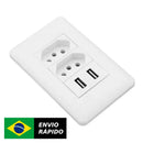 Tomada Dupla 10a + USB -Espelho Alto Padrão
