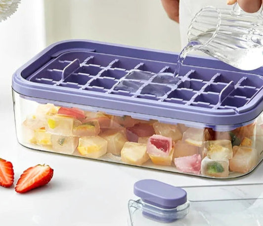 Forma Silicone com Caixa Dupla em Formato de Cubo de Gelo + Dispenser