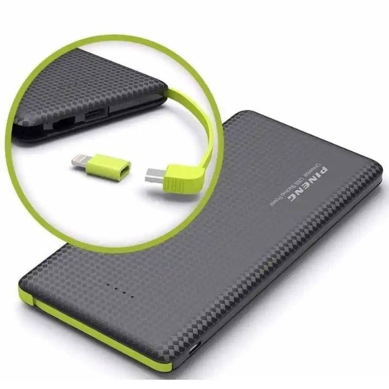 Carregador Portátil 10000mAh Universal Pinneng com Cabos Embutidos