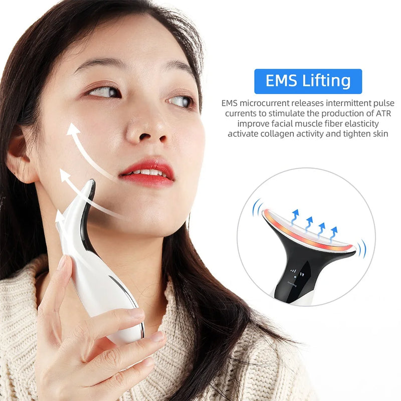 Massageador ION de Lifting Facial Redutor de Papada, LED - Rejuvenescimento e Antirrugas