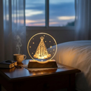 Luminária Nossa Senhora Aparecida USB 8 cm em Vidro Abajur Luz LED Decorativa Decoração Católica