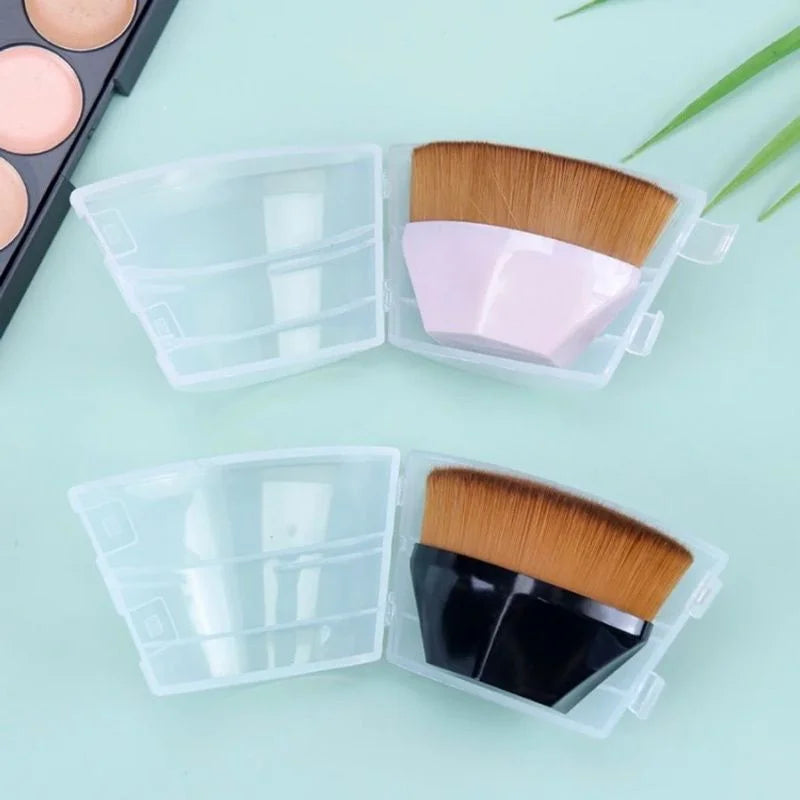 Pincel Kabuki Hexagonal para Base, Corretivo e Pó com Estojo Protetor