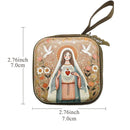 Porta-Terço Religioso com Imagem Sacra 7 x 7 cm