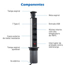 Adaptador de Tomada em  Torre, USB Plugue Tomada e USB.