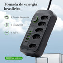 Tomada de Extensão USB - Interruptor mestre liga/desliga