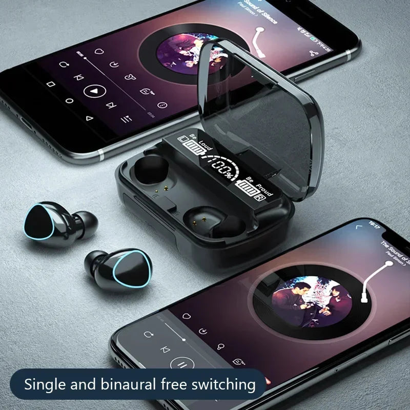 Fones de Ouvido Sem Fio Bluetooth M10 com Microfone e Estojo Recarregável