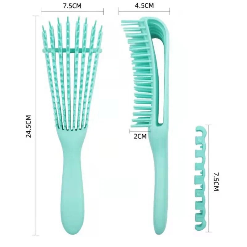 Escova Pente Polvo Octopus Brush para Cabelos Cacheados