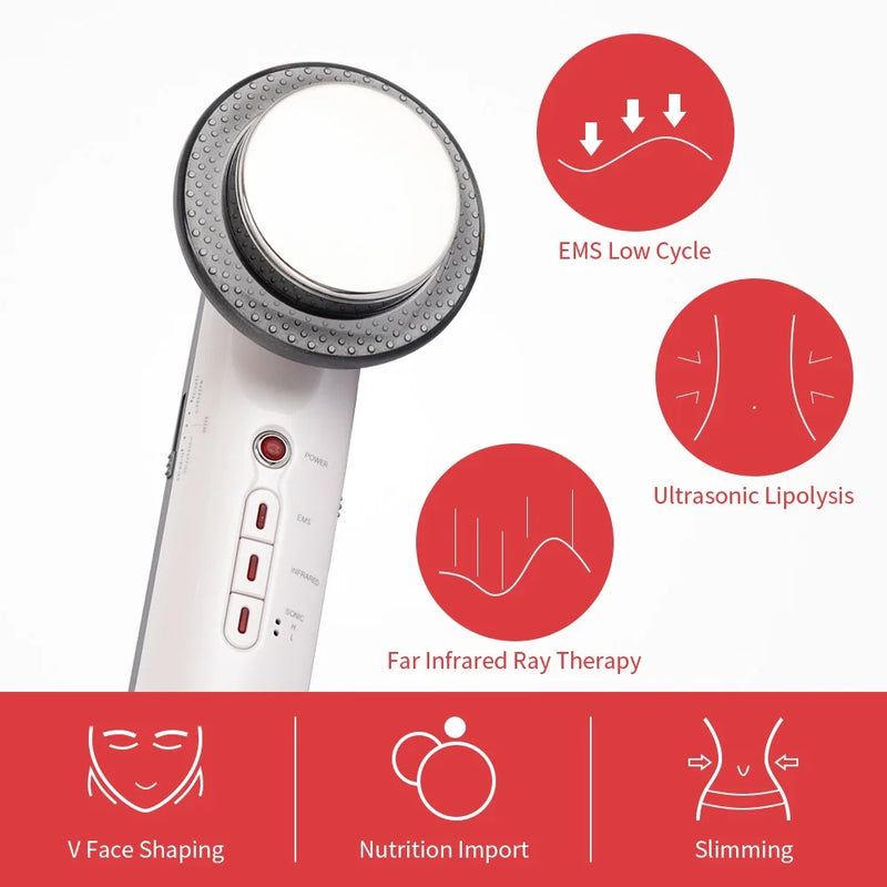 Massageador Ultrassônico Lifting Facial  - Infravermelho Corporal - Redutor de Medidas e Antirrugas