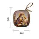 Porta-Terço Religioso com Imagem Sacra 7 x 7 cm