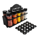 Porta Temperos em MDF com Alça 130ml - Tampa Dosadora - 10 Potes