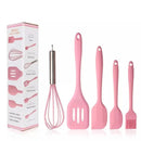 Kit Utensílios em Silicone Antiaderente Resistente ao Calor (5un)