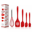 Kit Utensílios em Silicone Antiaderente Resistente ao Calor (5un)