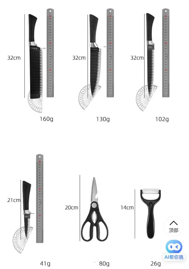 Conjunto de Cozinha -Aço INOX com Cabo Ergonômico (6 Peças)