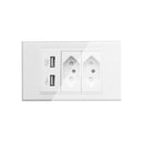 Tomada Dupla 10a + USB -Espelho Alto Padrão