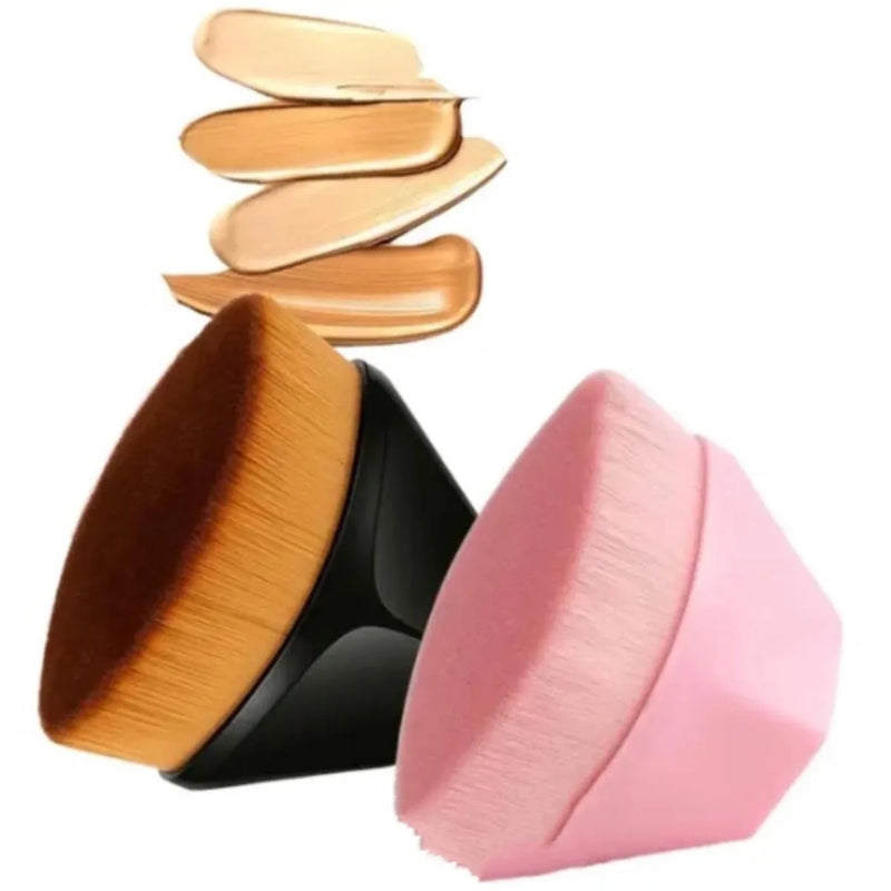 Pincel Kabuki Hexagonal para Base, Corretivo e Pó com Estojo Protetor