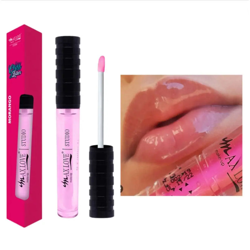 Kit 3 Gloss Labial Latex Max Love Cores Mais Vendidas Colorless, Morango e Maçã