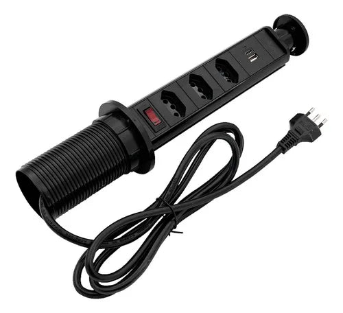 Adaptador de Tomada em  Torre, USB Plugue Tomada e USB.